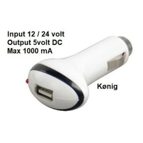 Billader universal til 12 eller 24 volt 1000 mA