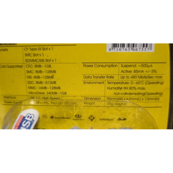 PQI USB HUB Card Reader kortlser